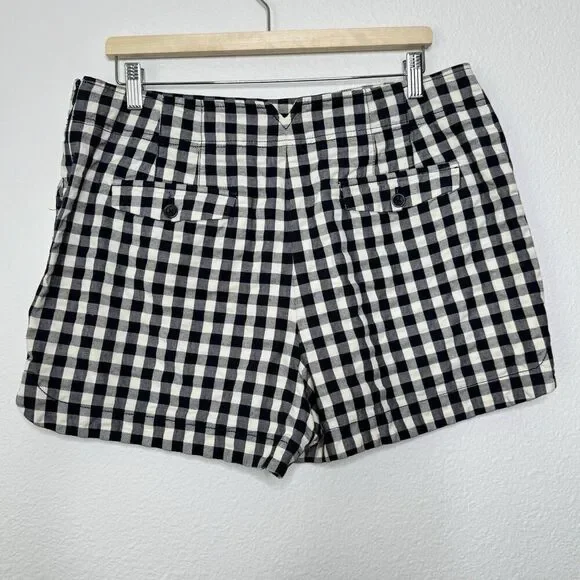 Ann Taylor Loft Shorts Size 14 Plaid Blue Sailor Preppy Summer Gingham Nautical - Picture 11 of 11